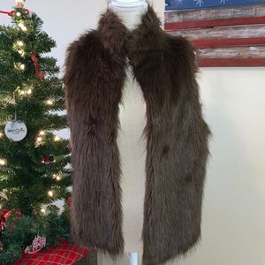 Dark brown faux fur vest